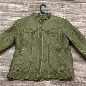 Leather green jacket